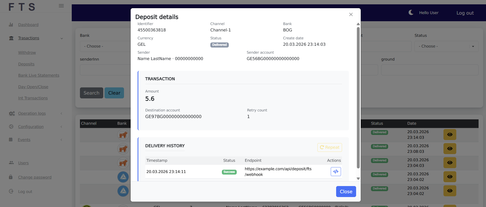 FTS - ბანკთაშორისი ფულადი გზავნილების სისტემა